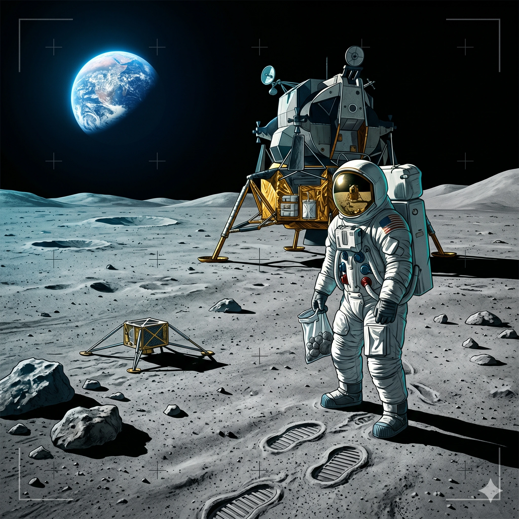 moon landing real or fake evidence showing Apollo landing site photographed from lunar orbit