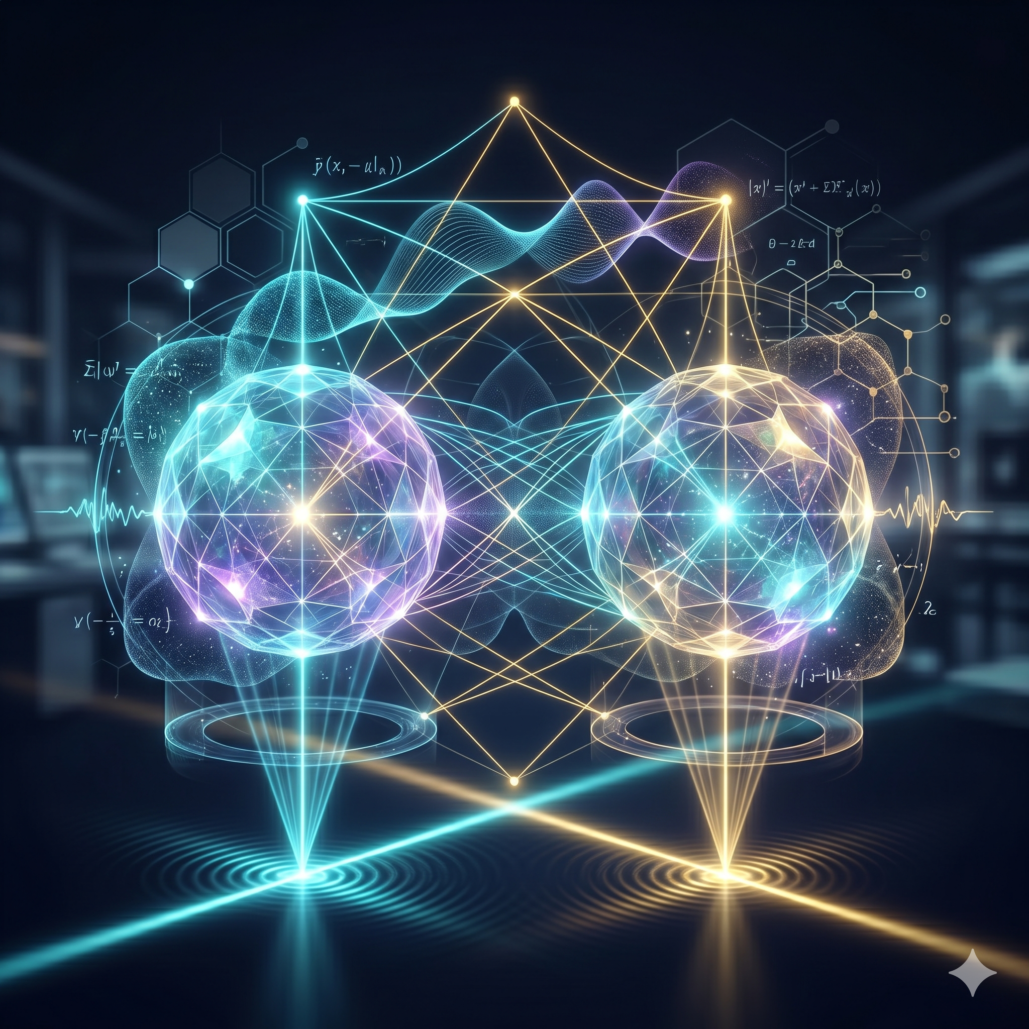 quantum entanglement explained with two linked particles and probability waves