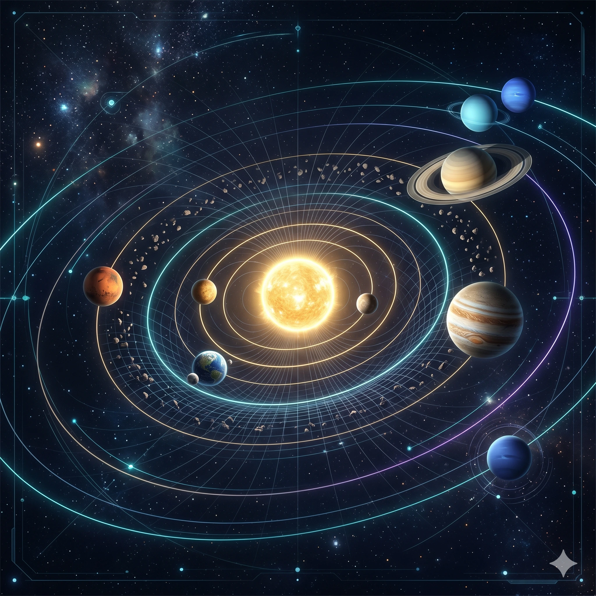 solar system explorer showing gravity planets and orbital motion